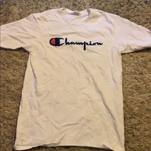 Champion shirt with felt logo design